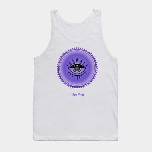 I See You. Third Eye, Meditative. Handmade Mandala. Tank Top